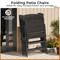 Outdoor PE Wicker Folding Chairs with Armrests and Metal Frame for Patio